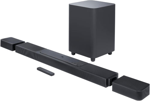 JBL Bar 1300 – Kompakte 11.1.4-Kanal-Soundbar für Heimkino Sound-System – Mit abnehmbaren Surround-Lautsprechern, MultiBeamTM und Dolby Atmos Surround Sound – Schwarz
