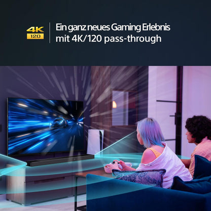 Sony HT-A7000 7.1.2-Kanal Surround Sound Dolby Atmos Premium-Soundbar mit integriertem Subwoofer (Vertical-Sound-Engine, HDMI, Bluetooth, High-Res Audio, 500W Gesamtleistung), Schwarz, Negro