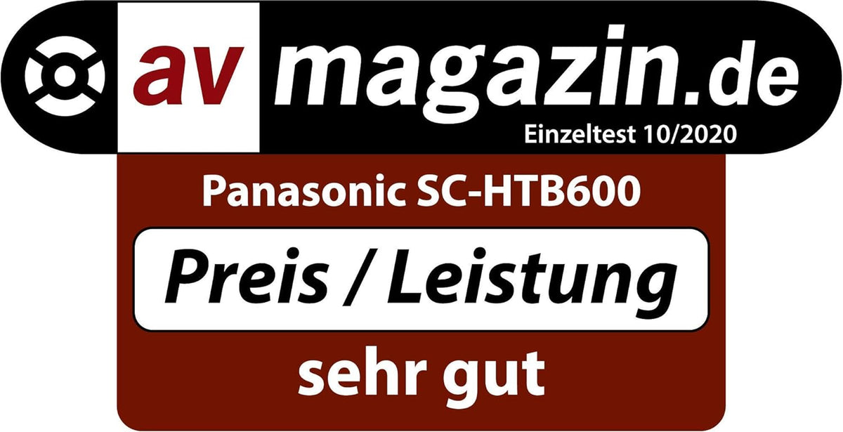 Panasonic SC-HTB600EGK 2.1 Soundbar mit kabellosem Subwoofer (Dolby Atmos, Bluetooth, HDMI, 360 Watt RMS) schwarz