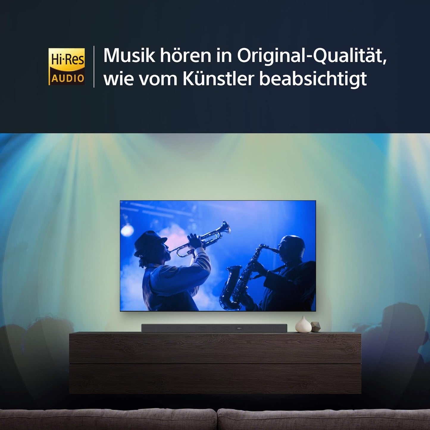 Sony HT-A5000 5.1.2-Kanal Surround Sound Dolby Atmos Premium-Soundbar mit integriertem Subwoofer (HDMI, Bluetooth, High-Res Audio, 500W Gesamtleistung), Schwarz