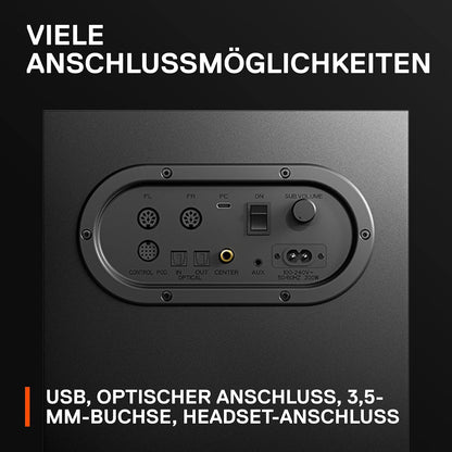 SteelSeries Arena 9 - 5.1-Gaming-Lautsprecher – 5.1 USB Surround-Sound